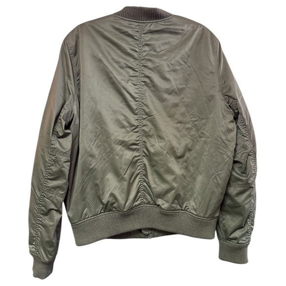 American Eagle Green Bomber Jacket Lightweight Relaxed Fit - Picture 3 of 6